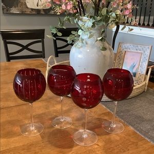 Mikasa Red Globe Wine Goblets